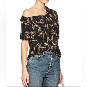 A.L.C.
Josephine One Shoulder Print Silk Blouse